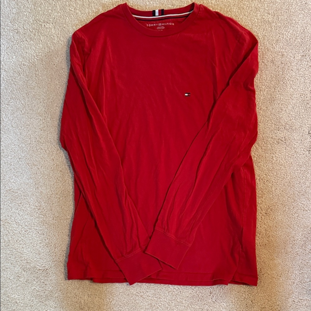 Tommy Hilfiger Kids Red Long Sleeve Tee